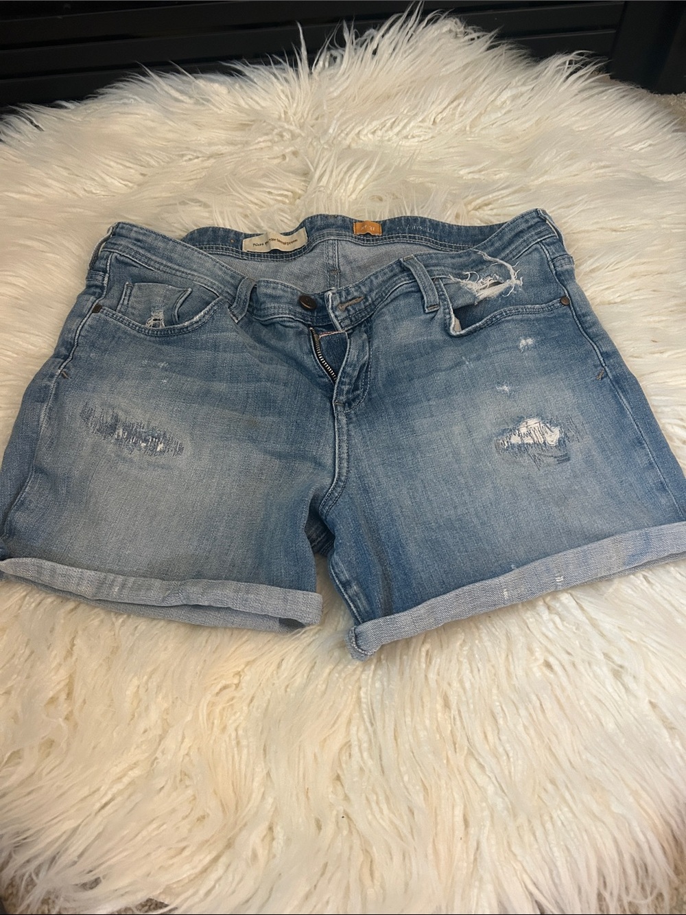 Pilcro Light Blue Distressed Denim Shorts - Women size 31
